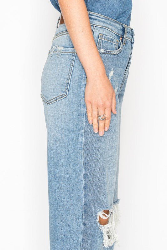 HYBRID HIGH RISE RELAXED FLARE JEANS - Blu Lotus Boutique