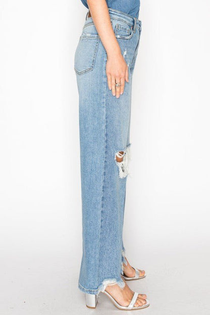 HYBRID HIGH RISE RELAXED FLARE JEANS - Blu Lotus Boutique