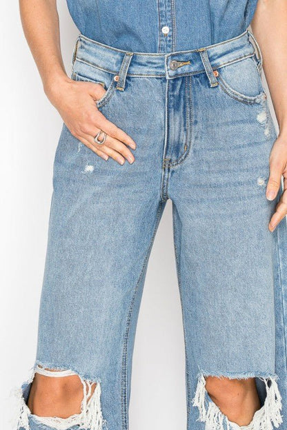 HYBRID HIGH RISE RELAXED FLARE JEANS - Blu Lotus Boutique