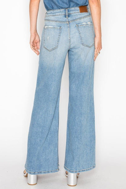 HYBRID HIGH RISE RELAXED FLARE JEANS - Blu Lotus Boutique