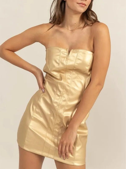 HYFVE Metallic Slip Mini Dress - Blu Lotus Boutique