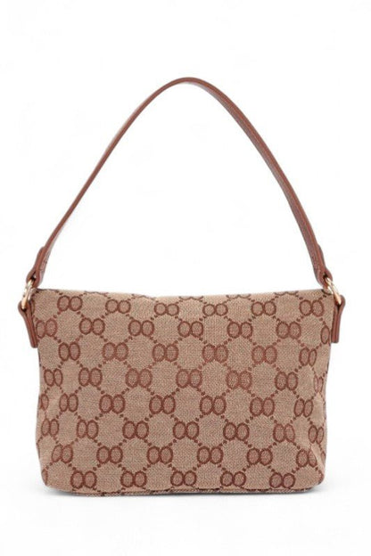 Iconic Jaquard Turn Lock Shoulder Bag - Blu Lotus Boutique