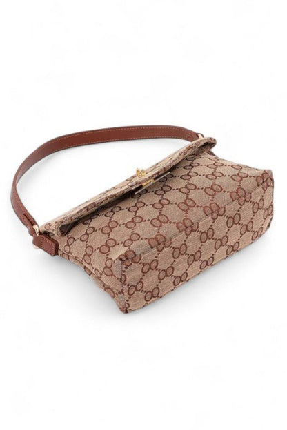 Iconic Jaquard Turn Lock Shoulder Bag - Blu Lotus Boutique