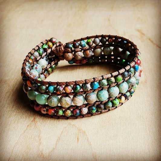 Impression Jasper Woven Bracelet Multi Color - Blu Lotus Boutique