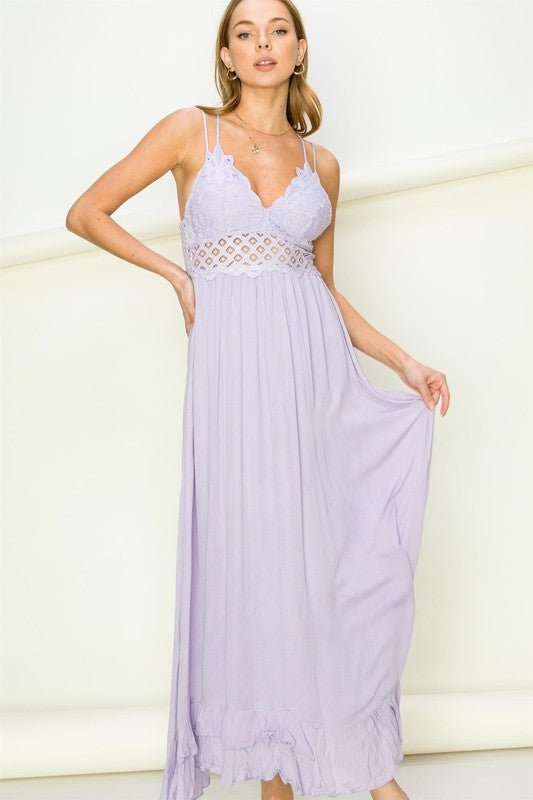 In Love Bustier Lace Maxi Dress - Blu Lotus Boutique