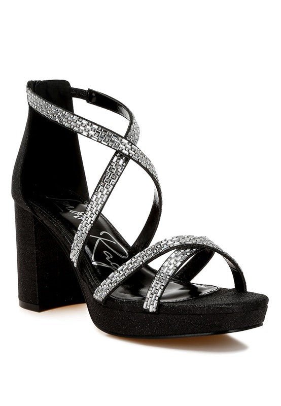 Infatuated Rhinestones Embellished Strappy Sandals - Blu Lotus Boutique