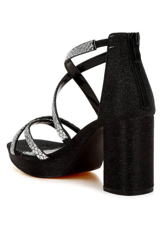 Infatuated Rhinestones Embellished Strappy Sandals - Blu Lotus Boutique
