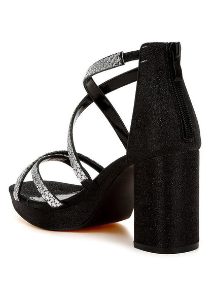 Infatuated Rhinestones Embellished Strappy Sandals - Blu Lotus Boutique