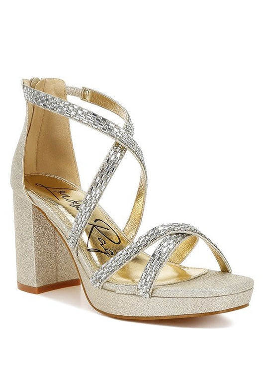 Infatuated Rhinestones Embellished Strappy Sandals - Blu Lotus Boutique