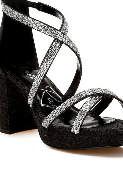 Infatuated Rhinestones Embellished Strappy Sandals - Blu Lotus Boutique