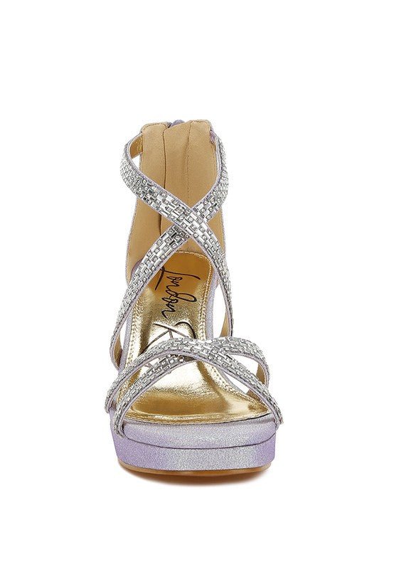 Infatuated Rhinestones Embellished Strappy Sandals - Blu Lotus Boutique