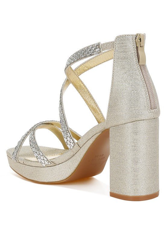 Infatuated Rhinestones Embellished Strappy Sandals - Blu Lotus Boutique