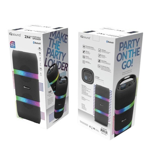IQ Sound 2x4 - In Portable Bluetooth TWS LED Speaker - Blu Lotus Boutique