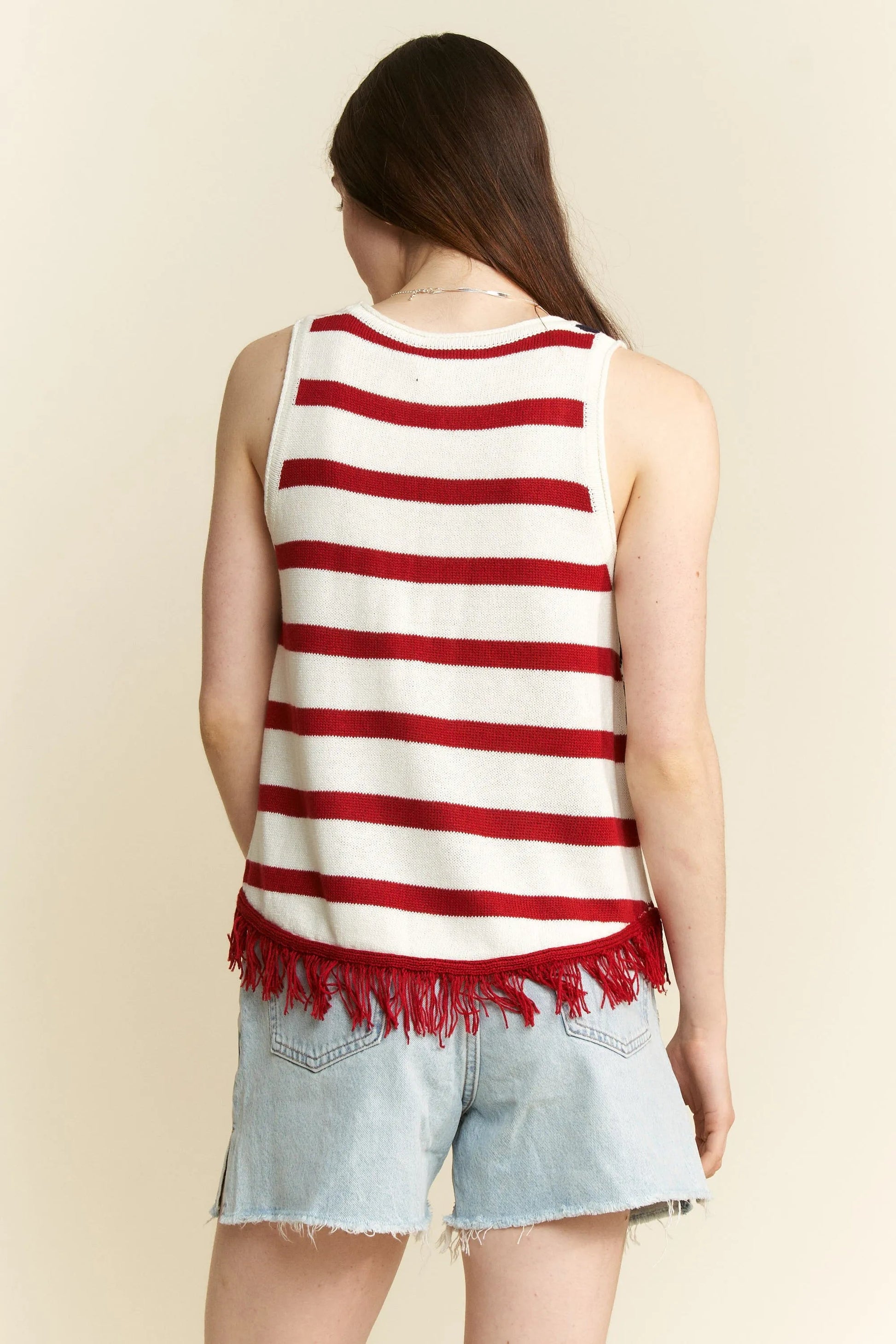 Jade By Jane American Flag Fringe Tank Top - Blu Lotus Boutique