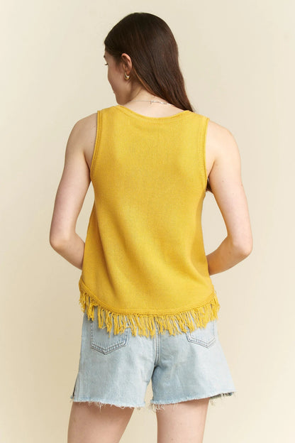 Jade By Jane Smiley Fringe Tank Top - Blu Lotus Boutique