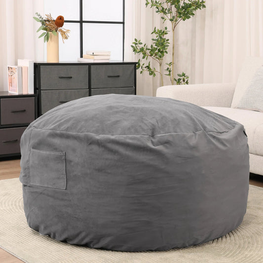 JHK Oversized 3/4FT Bean Bag Chair for Gaming Reading Lazy Sofa Foam Filled Couch with Removable Cover Living Room Furniture - Blu Lotus Boutique