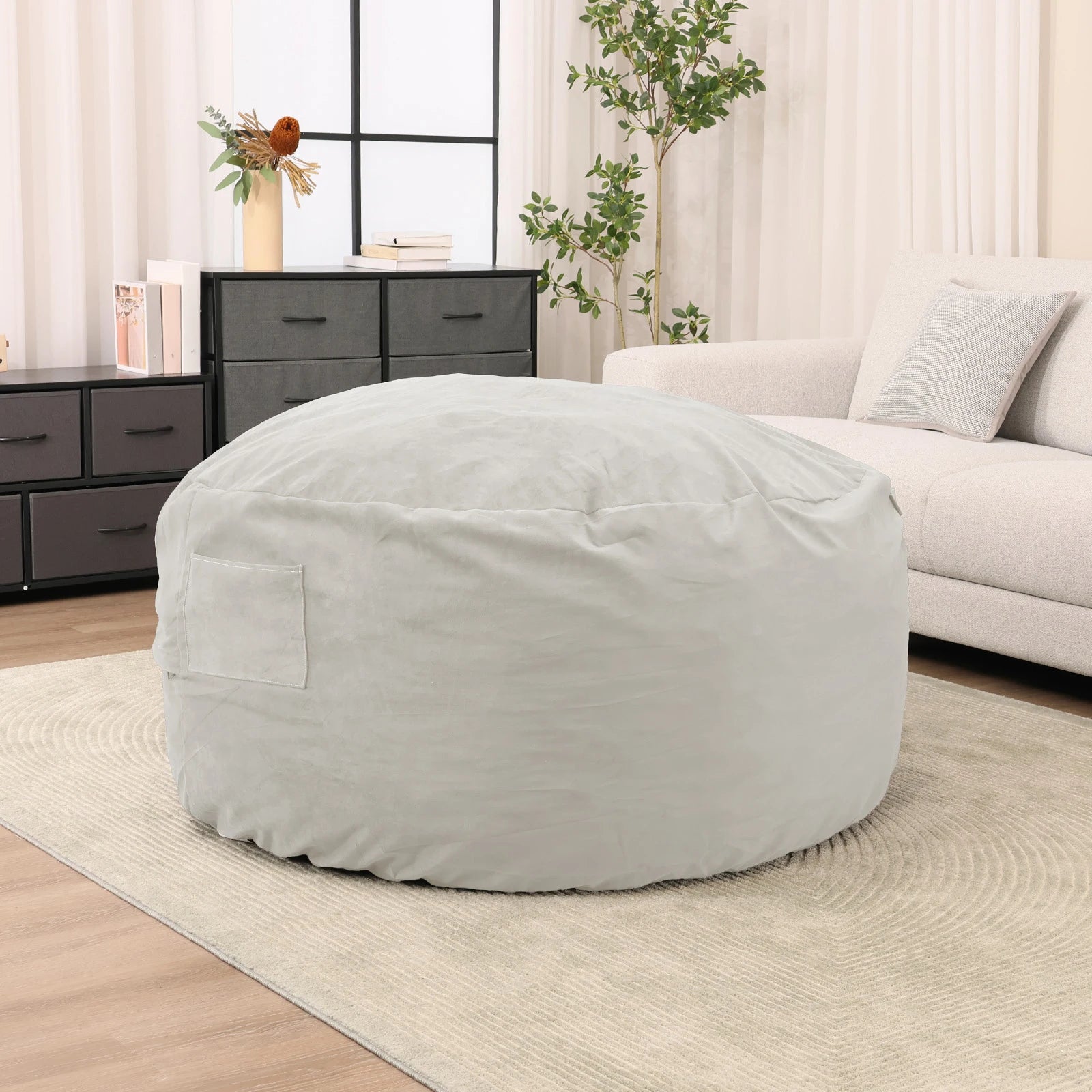 JHK Oversized 3/4FT Bean Bag Chair for Gaming Reading Lazy Sofa Foam Filled Couch with Removable Cover Living Room Furniture - Blu Lotus Boutique