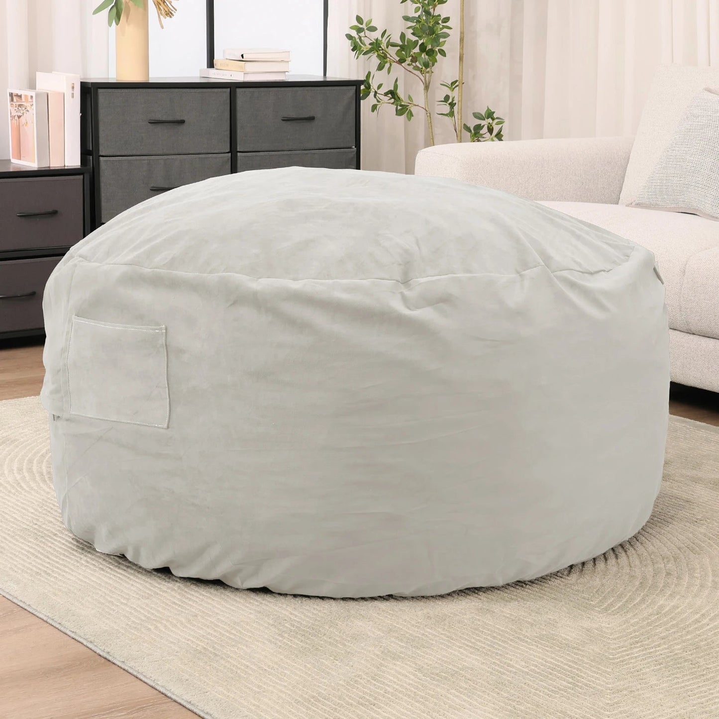 JHK Oversized 3/4FT Bean Bag Chair for Gaming Reading Lazy Sofa Foam Filled Couch with Removable Cover Living Room Furniture - Blu Lotus Boutique