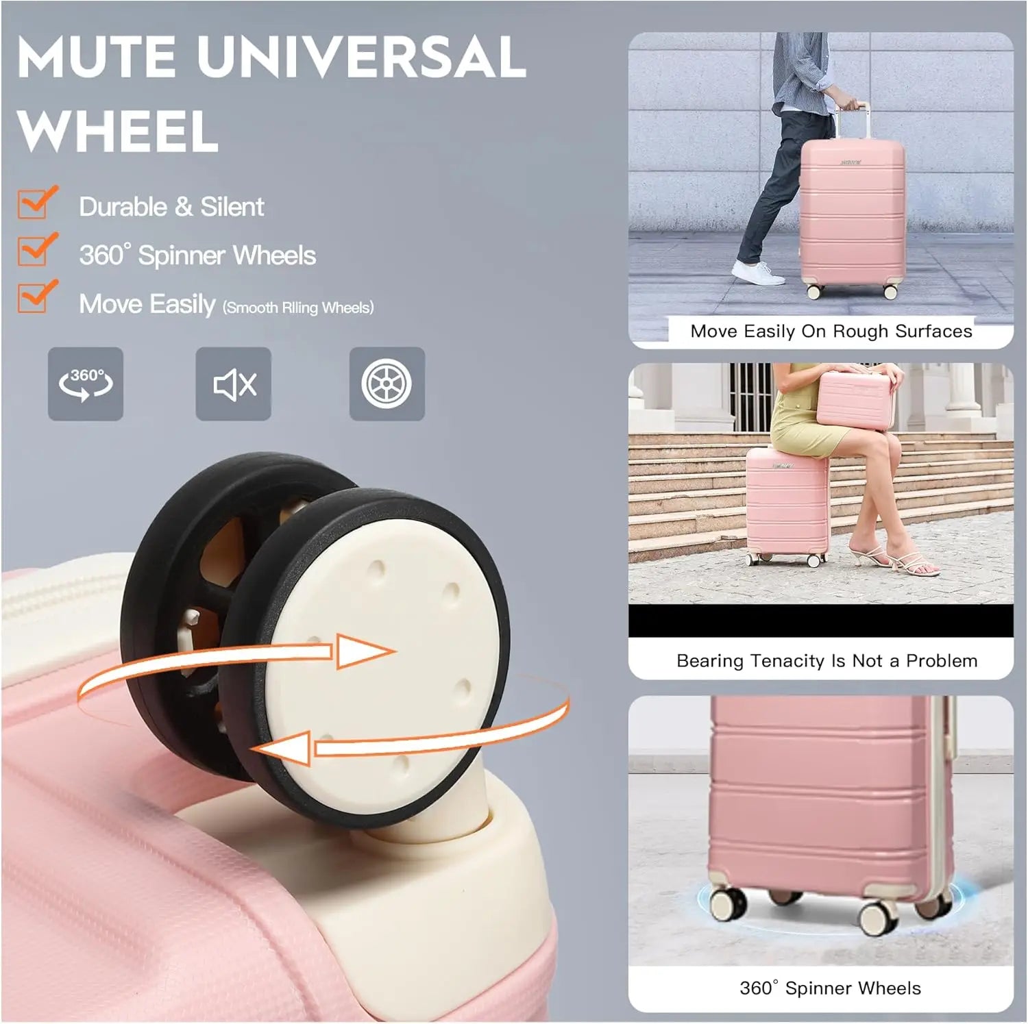 Joyway Travel Luggage Sets, Stylish Carry On Checked Suitcase Set,Sturdy Durable Scratch - resistant,TSA Lock,Spinner Wheels - Blu Lotus Boutique