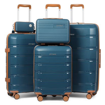 Joyway Travel Luggage Sets, Stylish Carry On Checked Suitcase Set,Sturdy Durable Scratch - resistant,TSA Lock,Spinner Wheels - Blu Lotus Boutique
