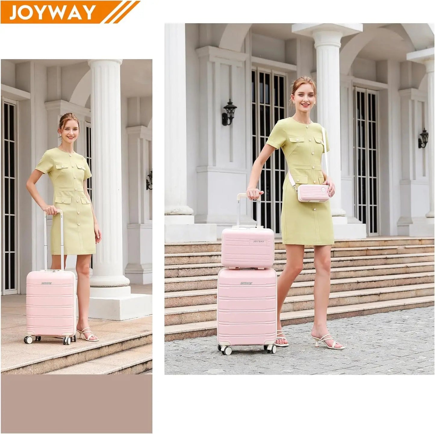 Joyway Travel Luggage Sets, Stylish Carry On Checked Suitcase Set,Sturdy Durable Scratch - resistant,TSA Lock,Spinner Wheels - Blu Lotus Boutique