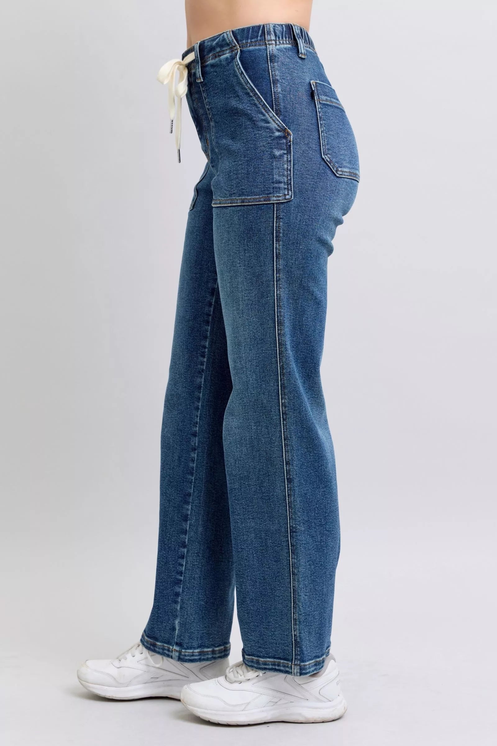 Judy Blue Drawstring Straight Jeans with Pockets - Blu Lotus Boutique
