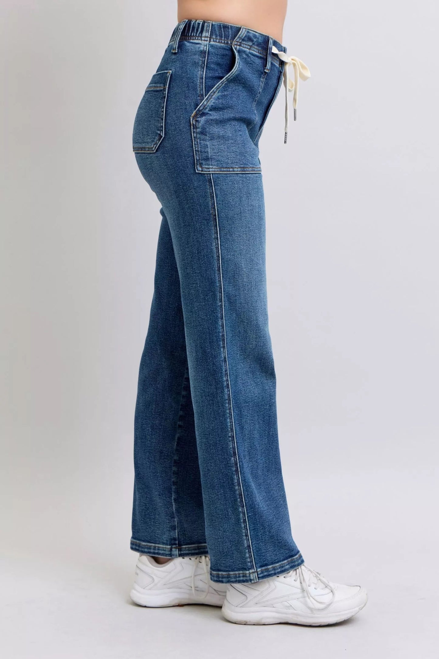 Judy Blue Drawstring Straight Jeans with Pockets - Blu Lotus Boutique