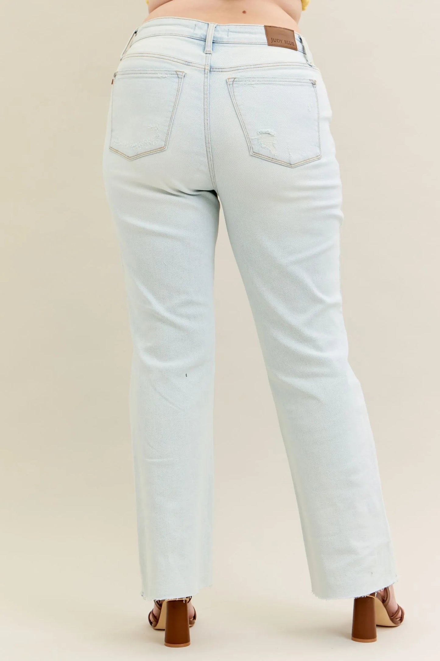Judy Blue Full Size Destroy & Fray Hem Bootcut Jeans Plus Size - Blu Lotus Boutique