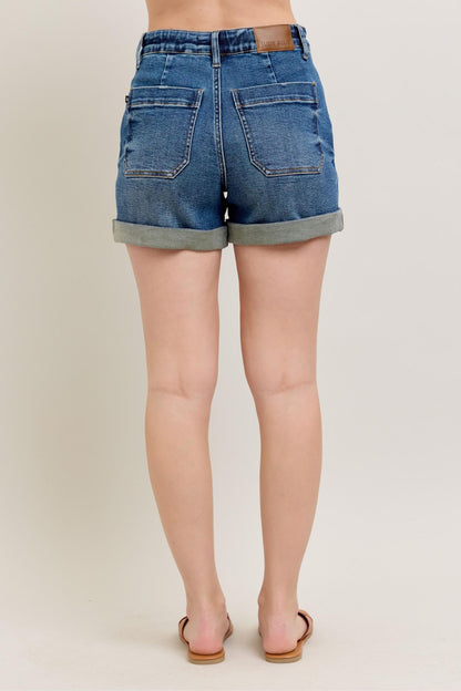 Judy Blue Full Size High Rise Cuff Denim Shorts Plus Size - Blu Lotus Boutique