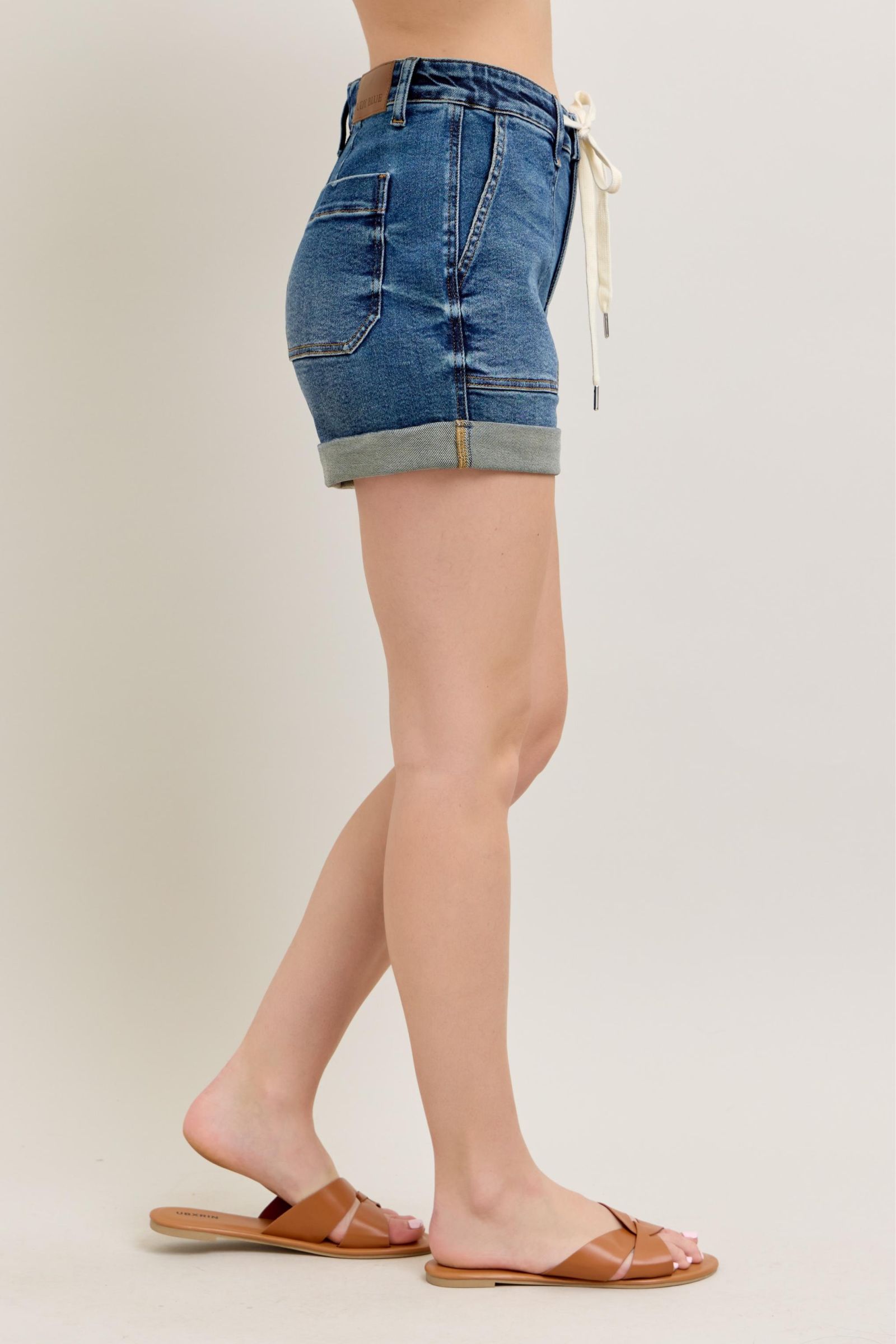 Judy Blue Full Size High Rise Cuff Denim Shorts Plus Size - Blu Lotus Boutique