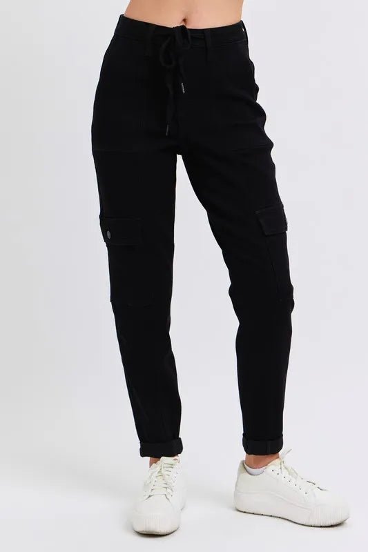 Judy Blue Full Size High Waist Cargo Cuffed Jogger Plus Size - Blu Lotus Boutique