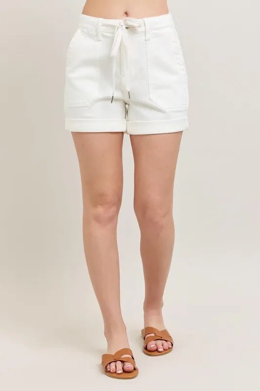 Judy Blue Full Size High Waist Cuff Denim Shorts Plus Size - Blu Lotus Boutique