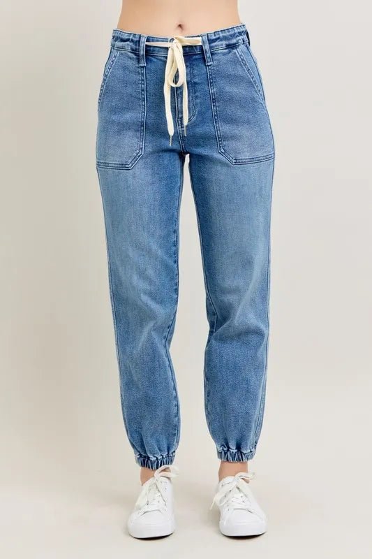 Judy Blue Full Size High Waist Denim Jogger Plus Size - Blu Lotus Boutique