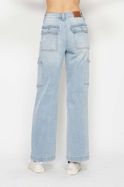 Judy Blue Full Size High Waist Straight Cargo Jeans - Blu Lotus Boutique