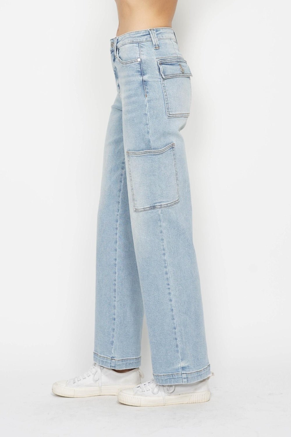 Judy Blue Full Size High Waist Straight Cargo Jeans - Blu Lotus Boutique