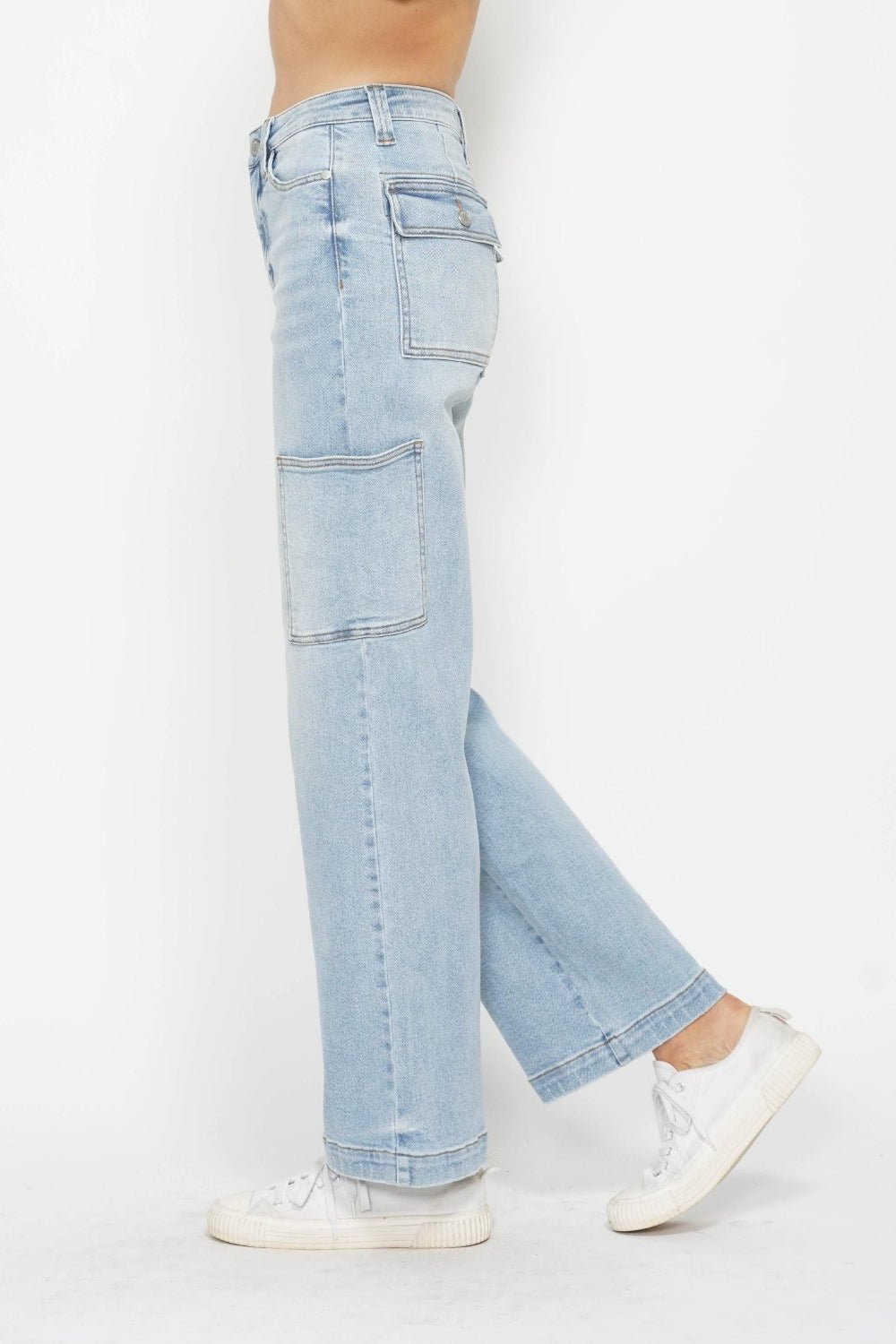 Judy Blue Full Size High Waist Straight Cargo Jeans - Blu Lotus Boutique