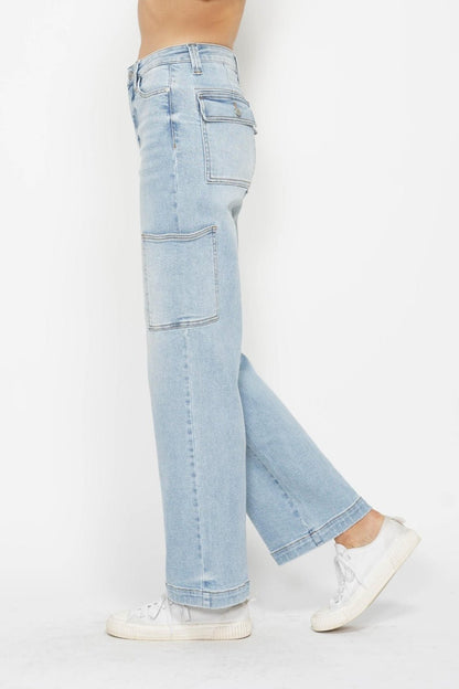 Judy Blue Full Size High Waist Straight Cargo Jeans - Blu Lotus Boutique