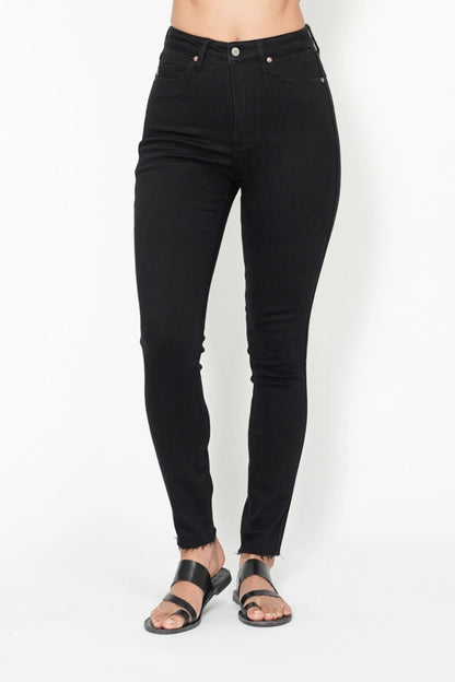 Judy Blue Full Size High Waisted Tummy Control Shield Pockets Skinny Jeans Plus Size - Blu Lotus Boutique