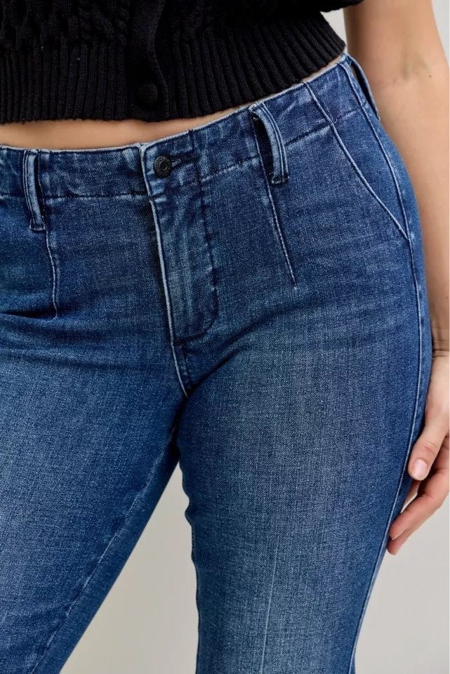 Judy Blue Full Size Mid Rise Bootcut Jeans with Welt Pockets Plus Size - Blu Lotus Boutique