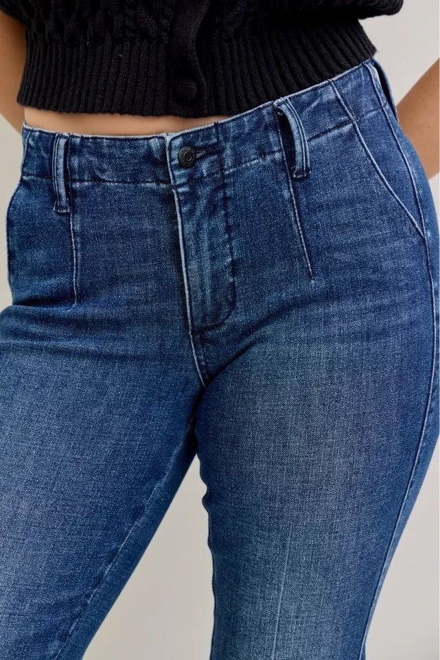 Judy Blue Full Size Mid Rise Bootcut Jeans with Welt Pockets Plus Size - Blu Lotus Boutique