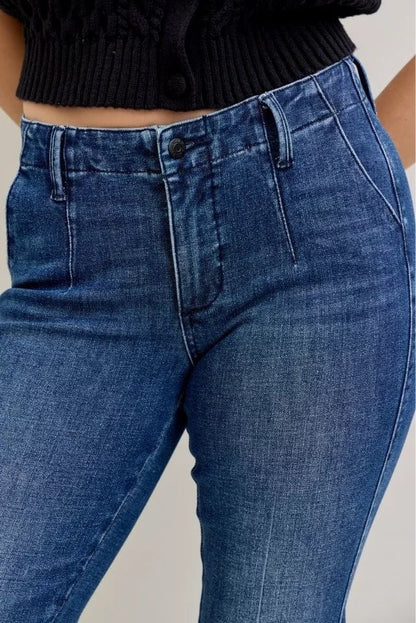 Judy Blue Full Size Mid Rise Bootcut Jeans with Welt Pockets Plus Size - Blu Lotus Boutique