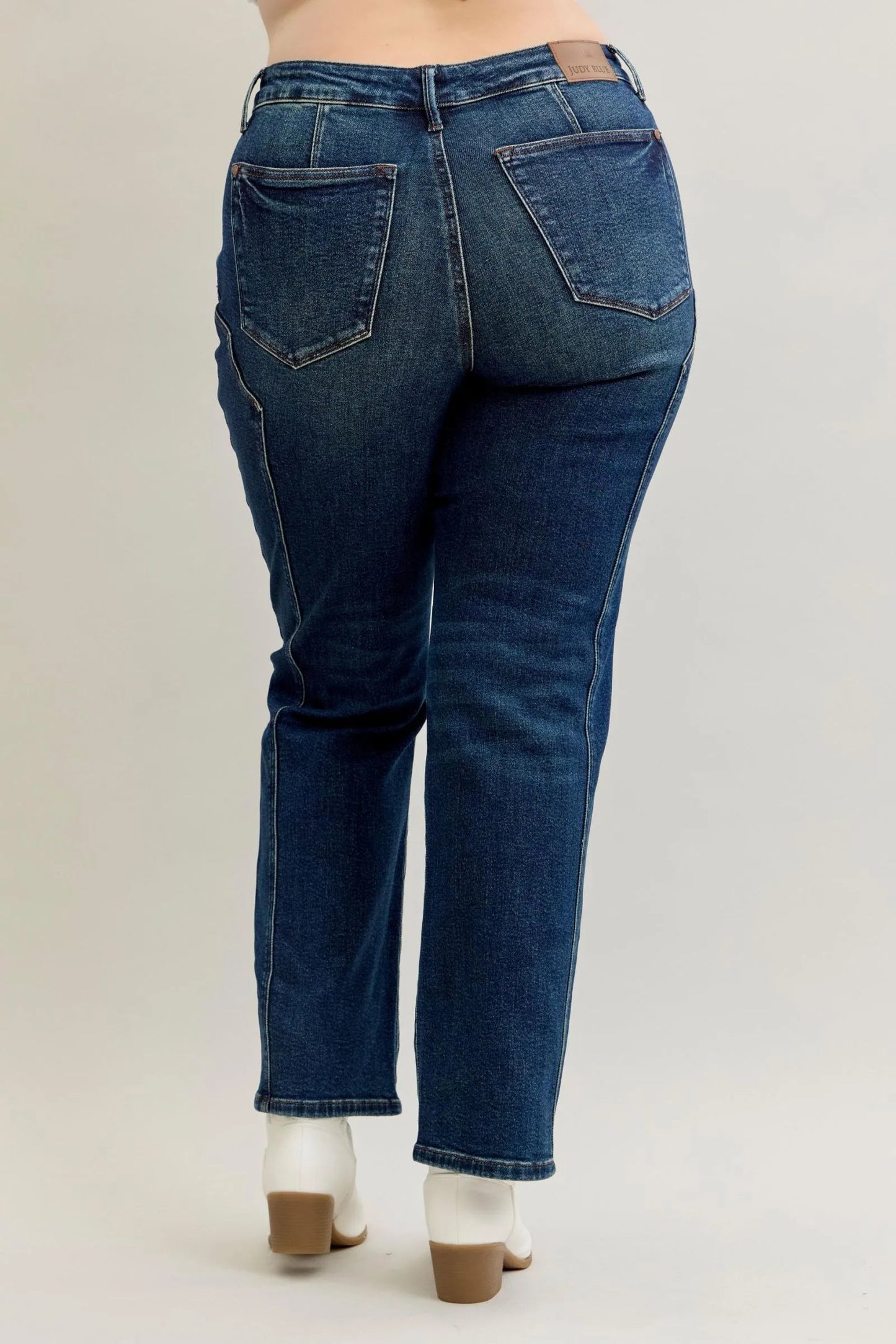 Judy Blue Full Size Seam Detail Straight Leg Jeans Plus Size - Blu Lotus Boutique