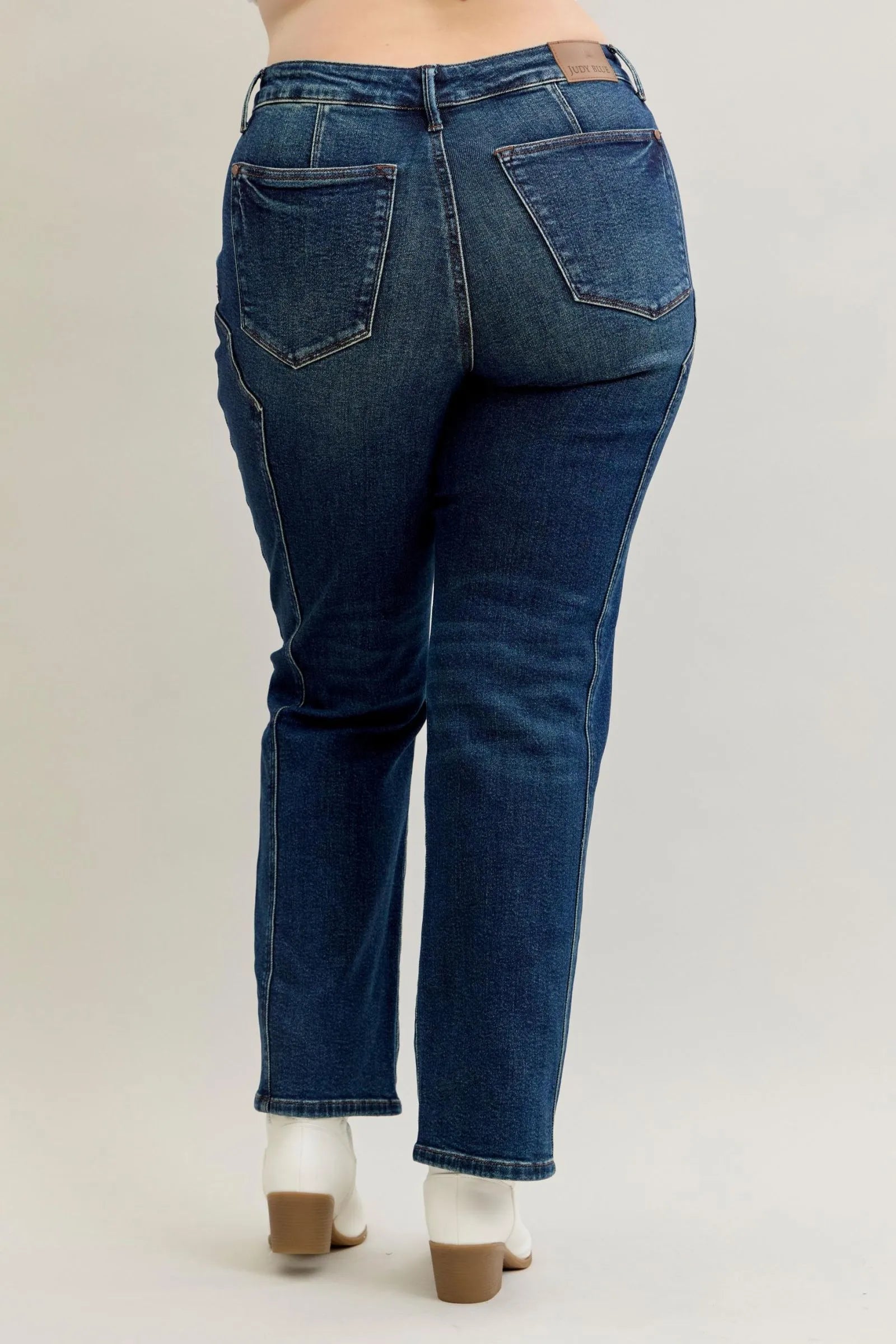 Judy Blue Full Size Seam Detail Straight Leg Jeans Plus Size - Blu Lotus Boutique