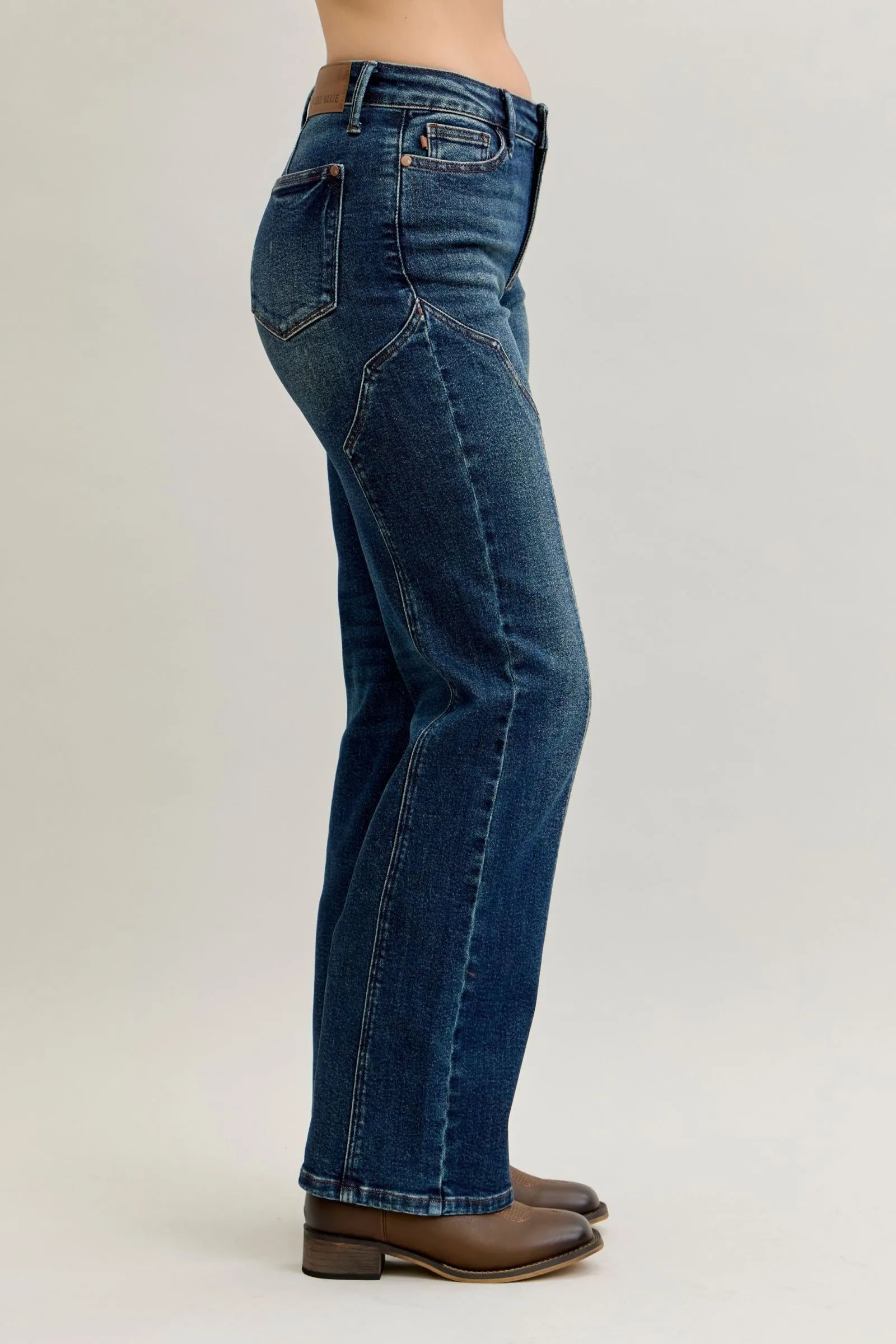 Judy Blue Full Size Seam Detail Straight Leg Jeans Plus Size - Blu Lotus Boutique