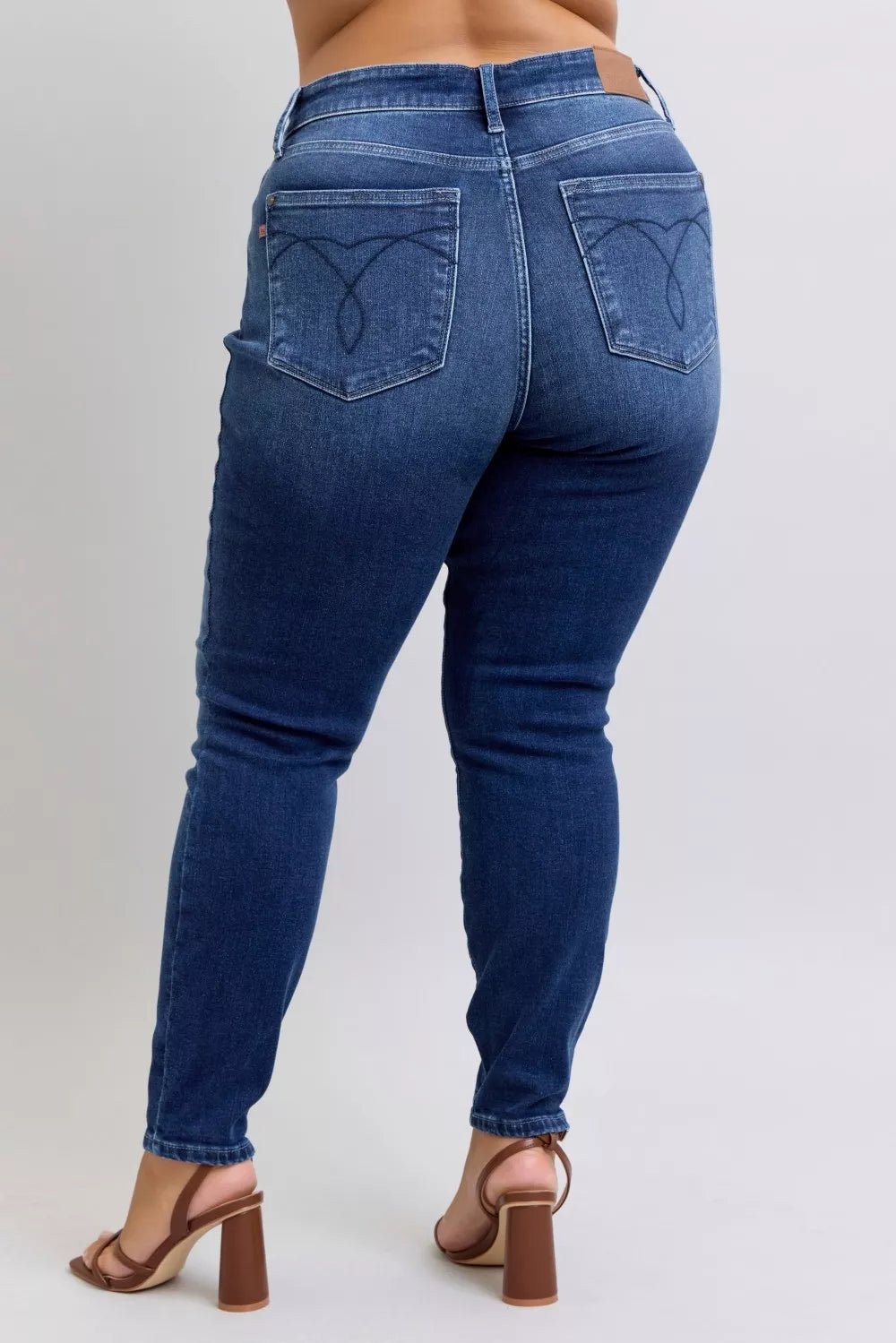 Judy Blue Full Size Washed Thermal Skinny Jeans Plus Size - Blu Lotus Boutique