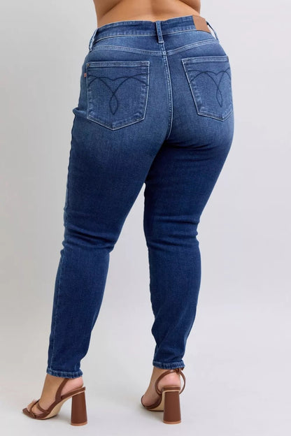 Judy Blue Full Size Washed Thermal Skinny Jeans Plus Size - Blu Lotus Boutique