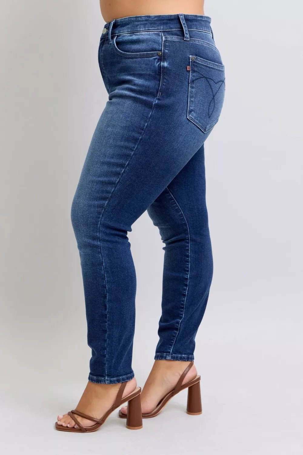 Judy Blue Full Size Washed Thermal Skinny Jeans Plus Size - Blu Lotus Boutique