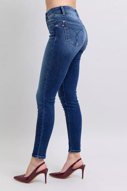 Judy Blue Full Size Washed Thermal Skinny Jeans Plus Size - Blu Lotus Boutique