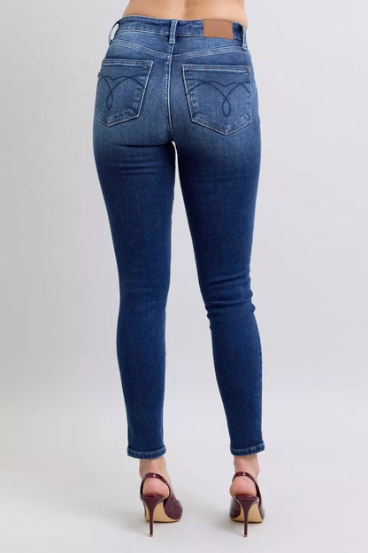 Judy Blue Full Size Washed Thermal Skinny Jeans Plus Size - Blu Lotus Boutique