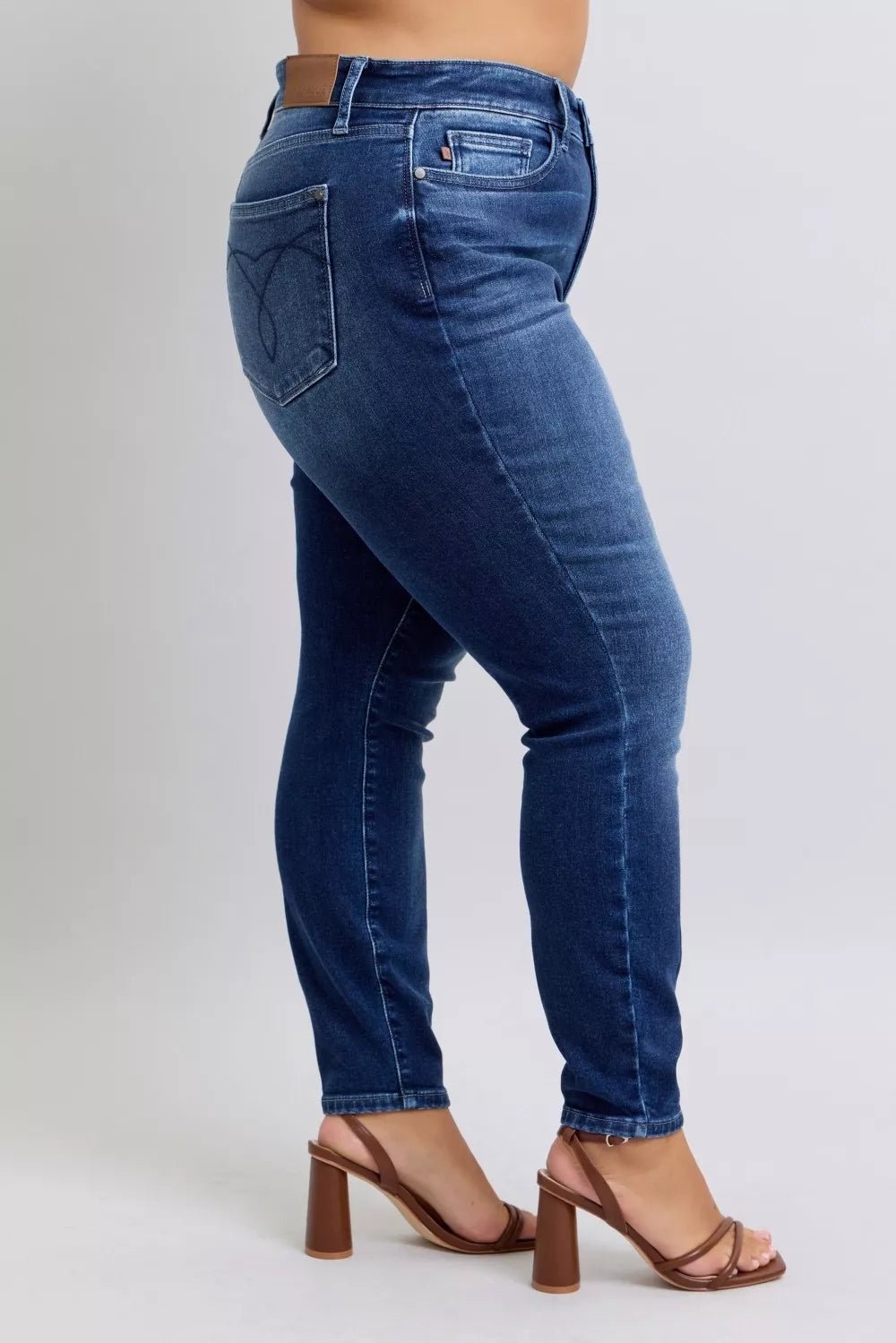 Judy Blue Full Size Washed Thermal Skinny Jeans Plus Size - Blu Lotus Boutique